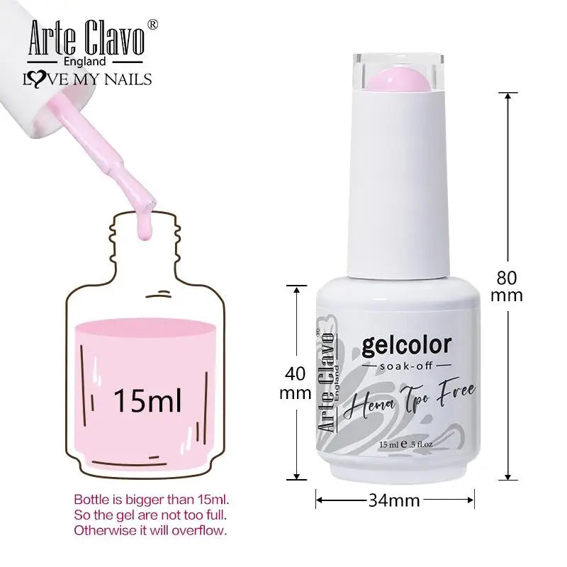 Arte Clavo Glitter Gel Nail Polish Silver Champagne 15ml Glitter Gel Nail Polish Qme