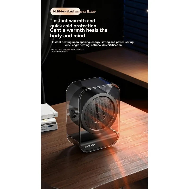 MiLESEEY B15C Compact Portable Electric Desk Heater 500W Portable Space Heater Qst Black