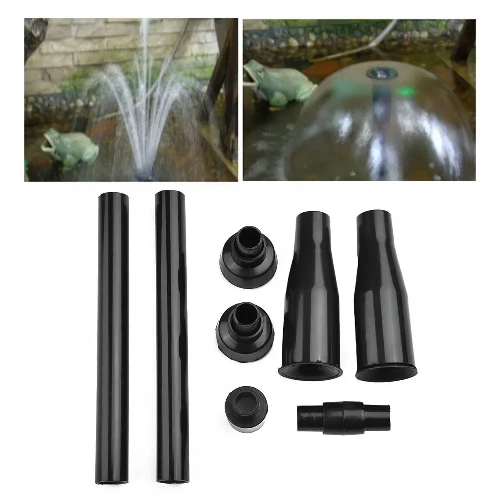 8-Pack Black Fountain Nozzle Heads | Garden Pond & Aquarium Fountain Nozzle Set Qme