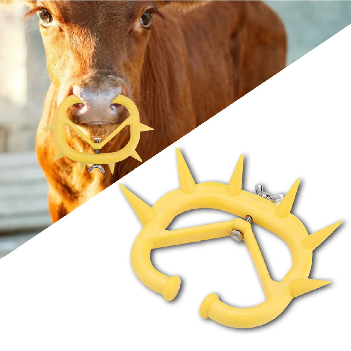 Plastic Calf Weaning Nose Rings – 10 Pack Anti-Suckling Rings Livestock Weaning Tool Qme