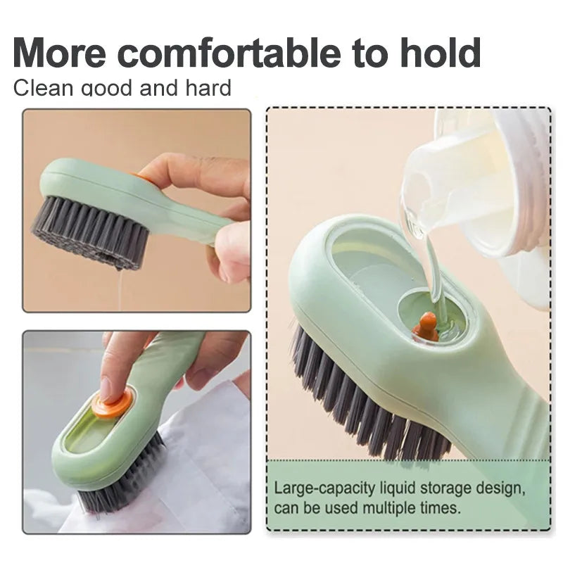 Soft Bristle Liquid Shoe Brush – Long Handle Cleaner Shoe Cleaning Brush Qme