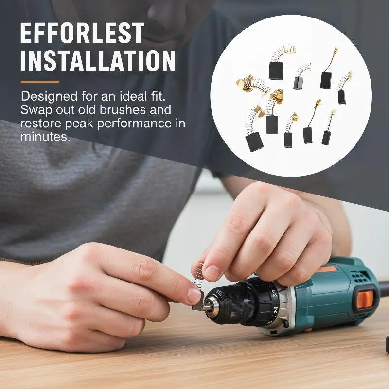 Electric Hammer Carbon Brush Kit – 50pcs, 5 Models Carbon Brush Kit Qme