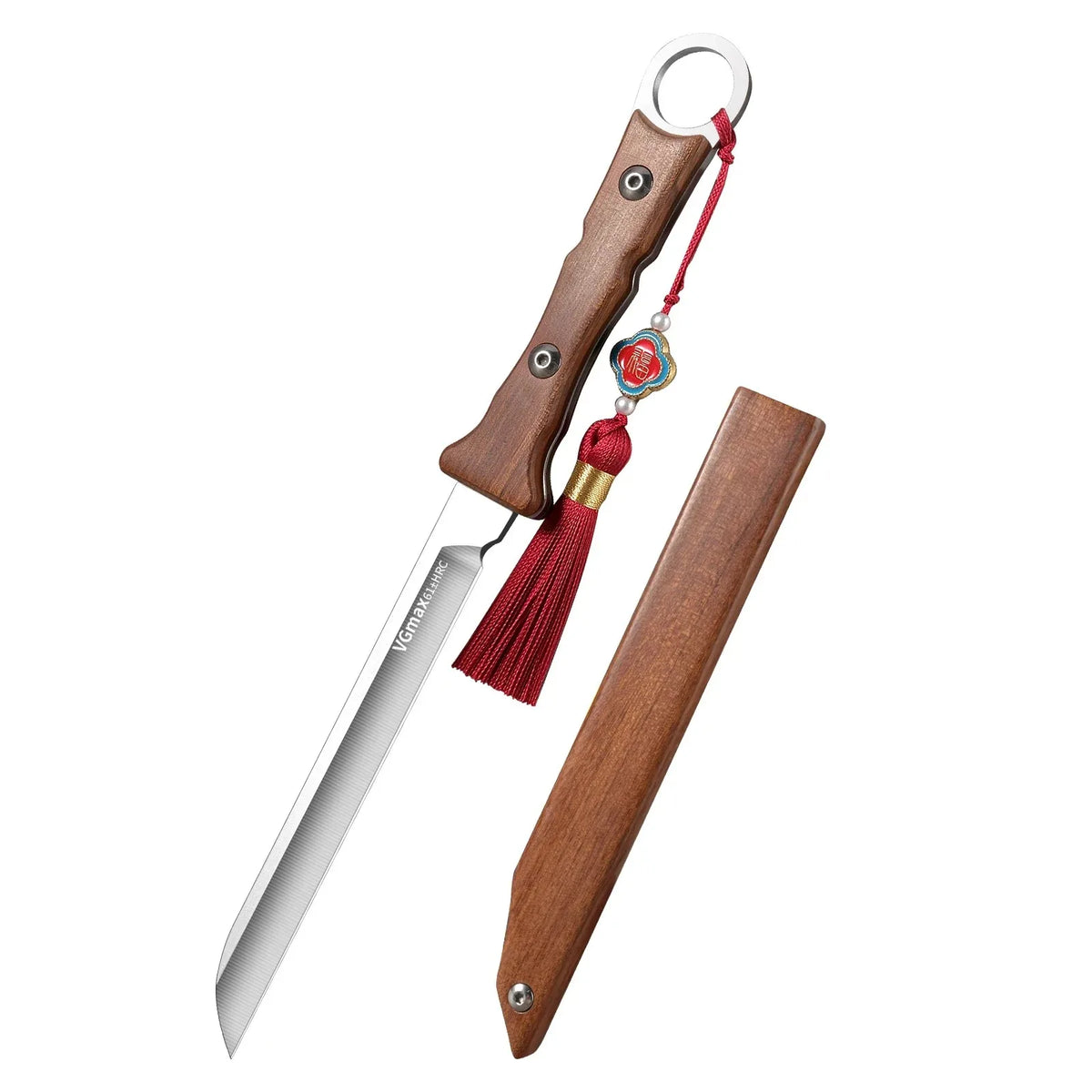 PLYS Handmade Stainless Steel Straight Knife – Outdoor & Kitchen Fixed Blade Knife Qst 1PC