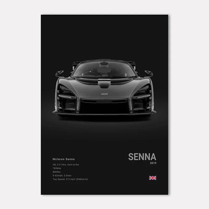 Supercar Canvas Wall Art Poster – M4 P1 Divo STO SVJ Unframed Canvas Wall Art Qst