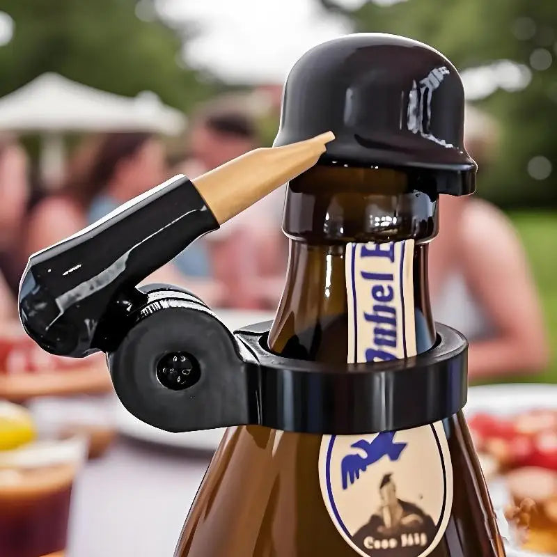 Soldier Helmet Beer Bottle Cap – Reusable Food-Grade Seal Novelty Bottle Cap Qme