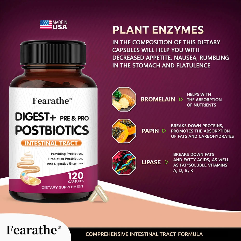 Digestive Enzymes Prebiotics & Probiotics Capsules – Gut Health Probiotic Supplement Qst