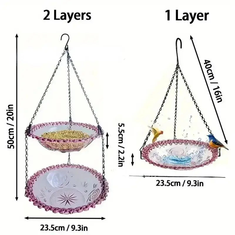 Hummingbird Feeder Bird Bath – Flower Shaped Hanging Birdbath Hanging Bird Bath Qme