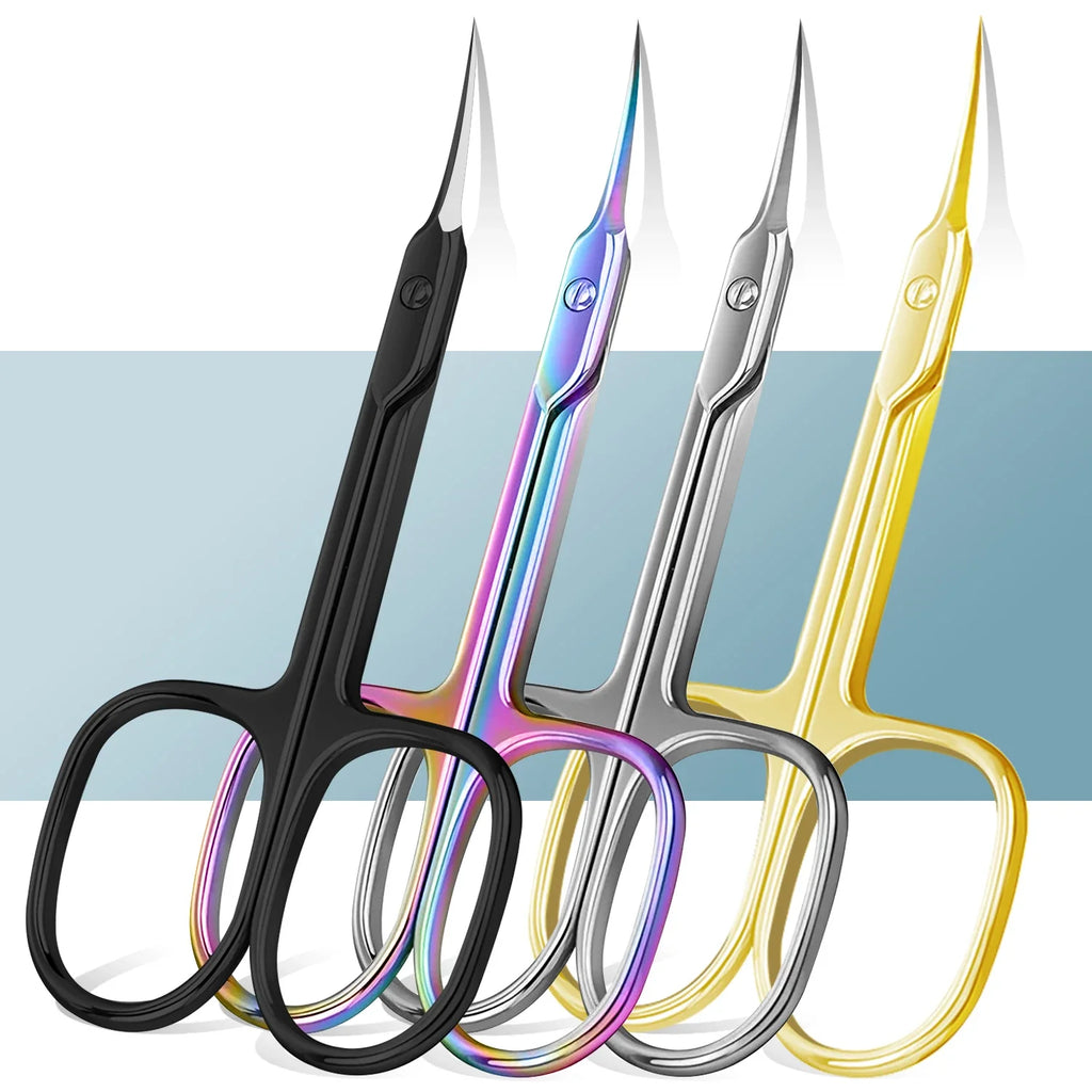 Qme Curved Tip Nail Scissors – Russian Manicure Shears Nail Grooming Scissors Qme