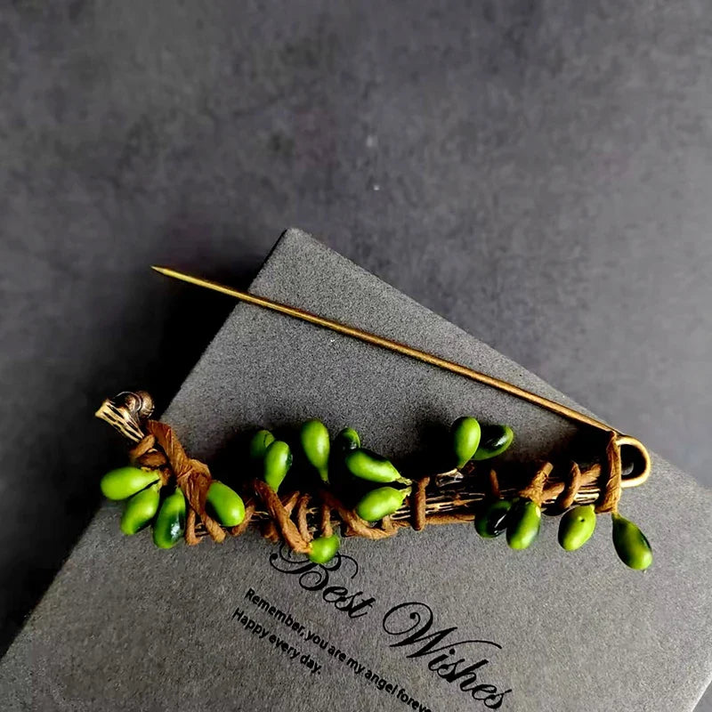 Vintage Large Fruit Plant Brooch Pin | Botanical Statement Decorative Brooch Pin Qme