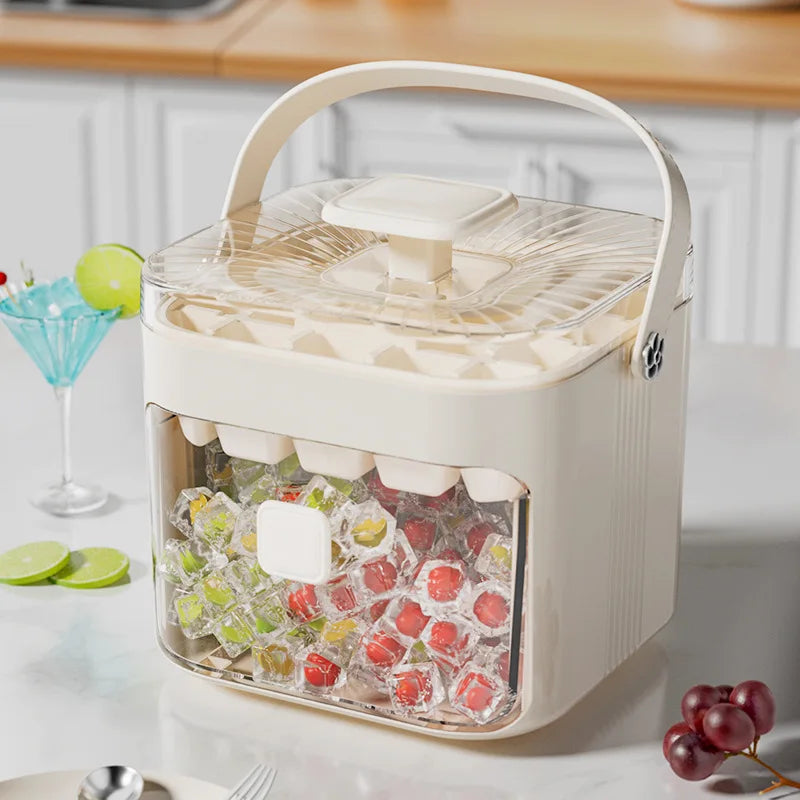 HAOYUNMA Press Ice Ball Maker Tray – Large Capacity Food Grade Ice Ball Maker Tray Qst white