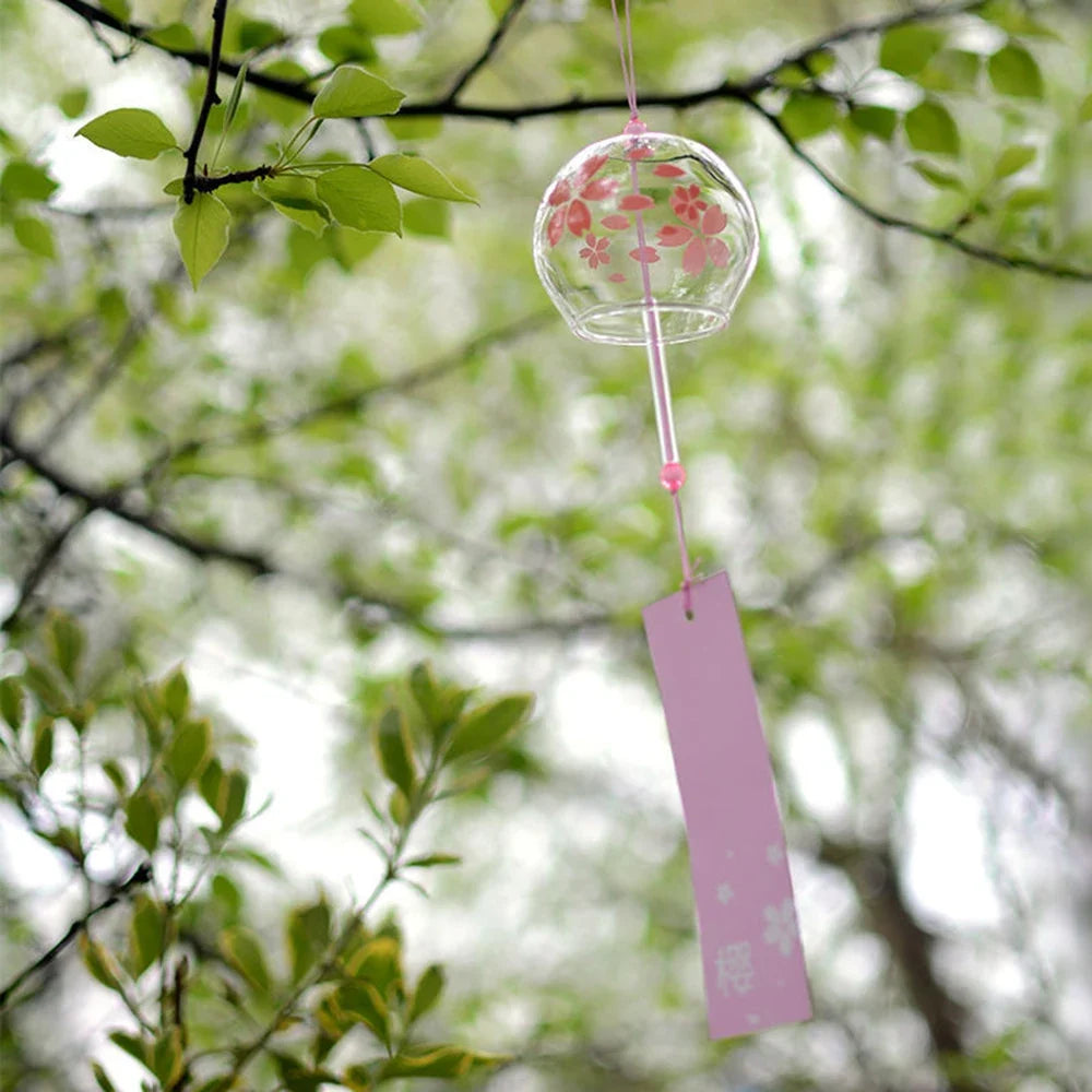Japanese Glass Furin Wind Bell | Handmade Wind Chime Decor Wind Chime Decor Qme