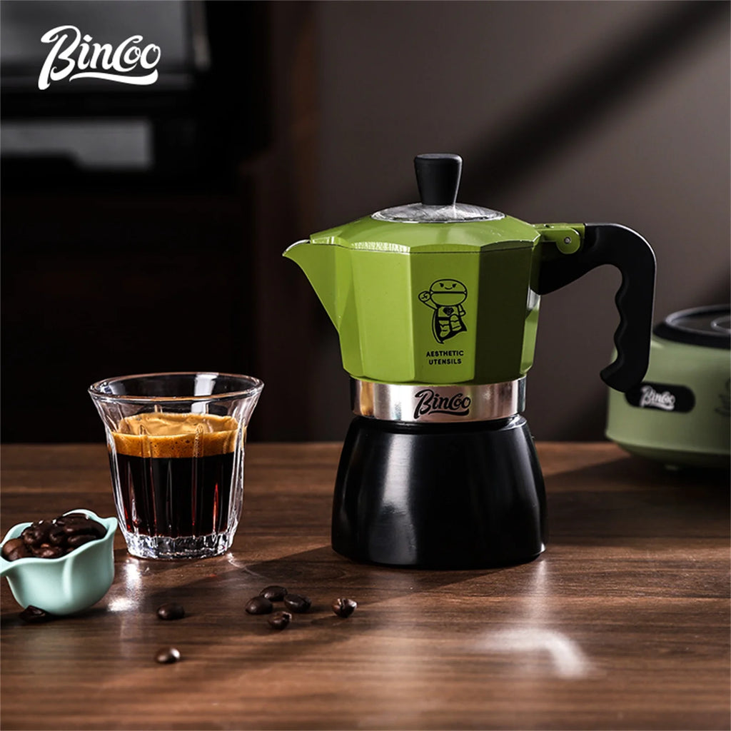 Bincoo Dual Valve Moka Pot – Stovetop Espresso Coffee Maker Stovetop Espresso Maker Qst