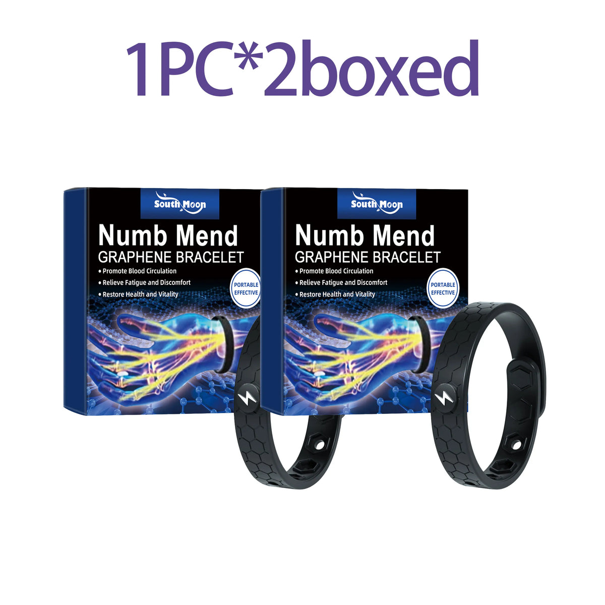 South Moon Energy Wristband – Wrist Support Silicone Bracelet Wrist Support Bracelet Qst 1pc X 2boxed