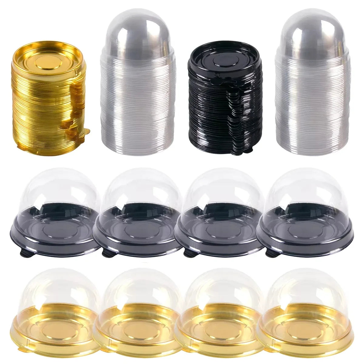 Mini Transparent Cupcake Dome Boxes 50pcs – Pastry Cake Packaging Cupcake Dome Boxes Qme