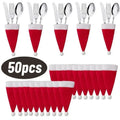 Christmas Cutlery Bag Holder Mini Santa Hat Fork & Knife Holiday Table Accessory Qme 5pcs