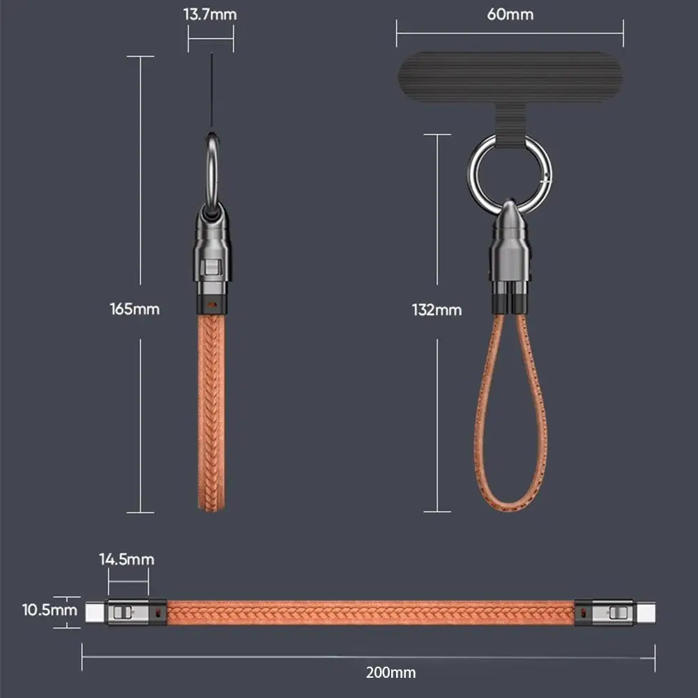 PD240W USB4 Keychain Cable 40Gbps USB-C Fast Charging USB4 Keychain Cable Qme
