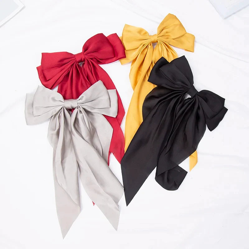 Elegant Satin Bow Hair Clip for Women – 5 Colors Bow Hair Clip Qme