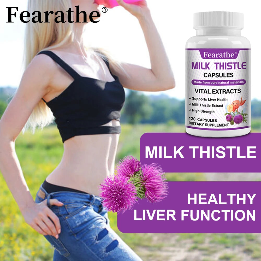 Milk Thistle & Dandelion Root Capsules – Liver Support Herbal Supplement Qst