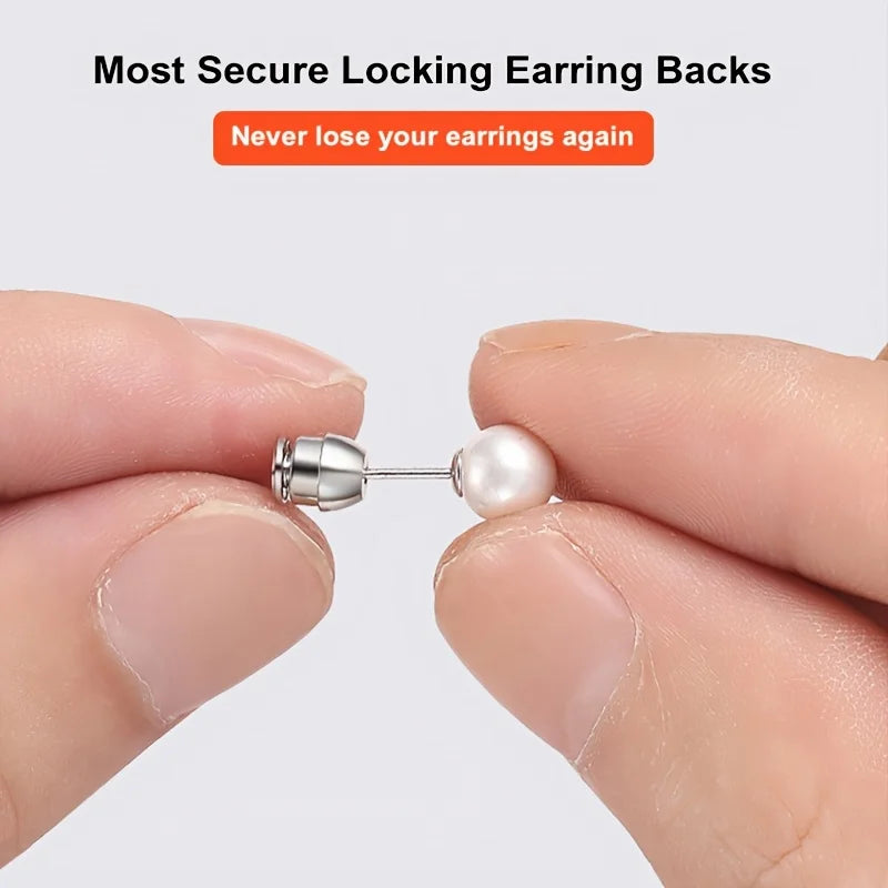 Hypoallergenic Locking Earring Backs – Stainless Steel Stud Stoppers Earring Backs Qme