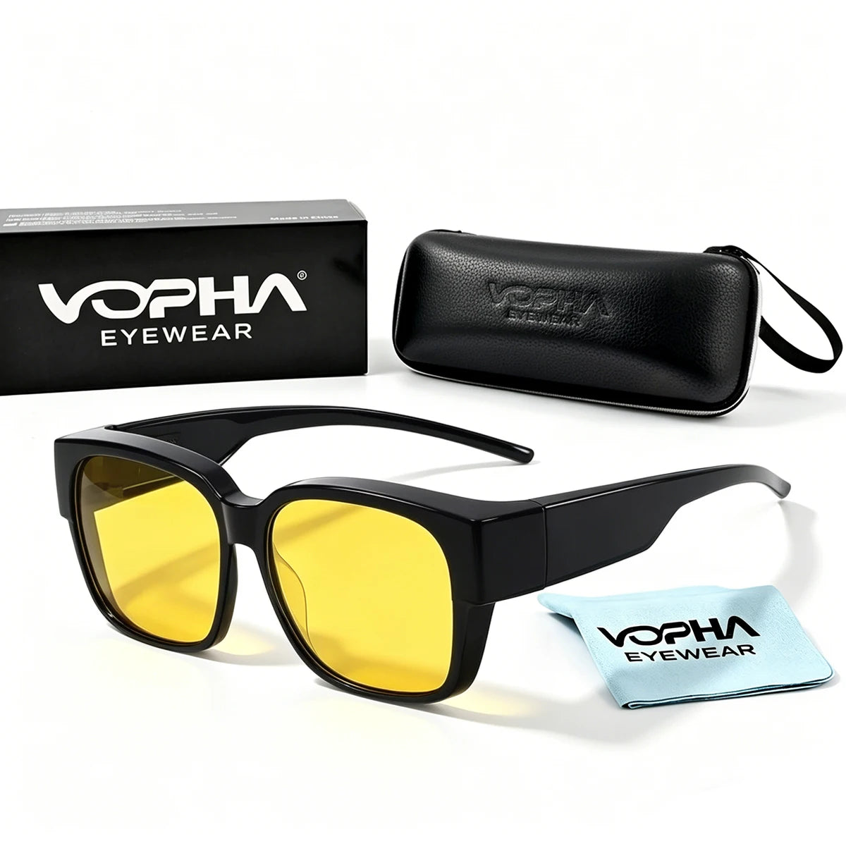 VOPHA Night Vision Driving Glasses – Anti-Glare Yellow Lens Night Vision Glasses Qst Night Vision
