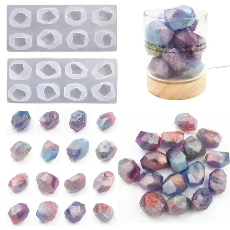 Crystal Silicone Epoxy Resin Mold – DIY Jewelry & Ice Cube Set Silicone Resin Mold Qme