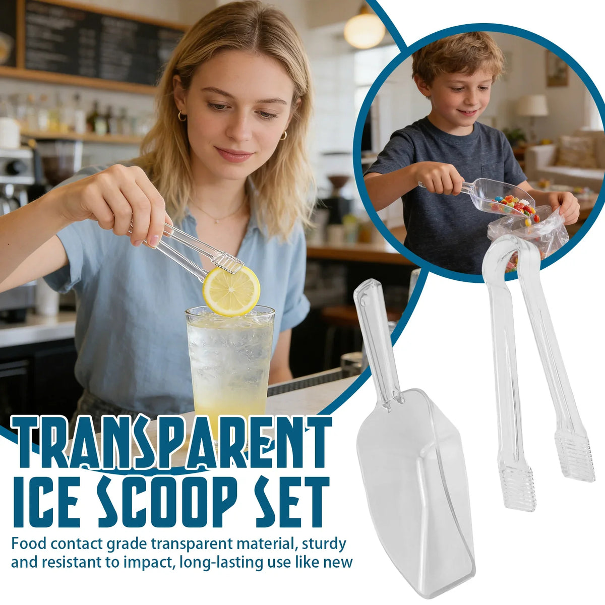 Transparent Acrylic Serving Tongs – Ice, Bread & Food Clip Acrylic Serving Tongs Qme One Size