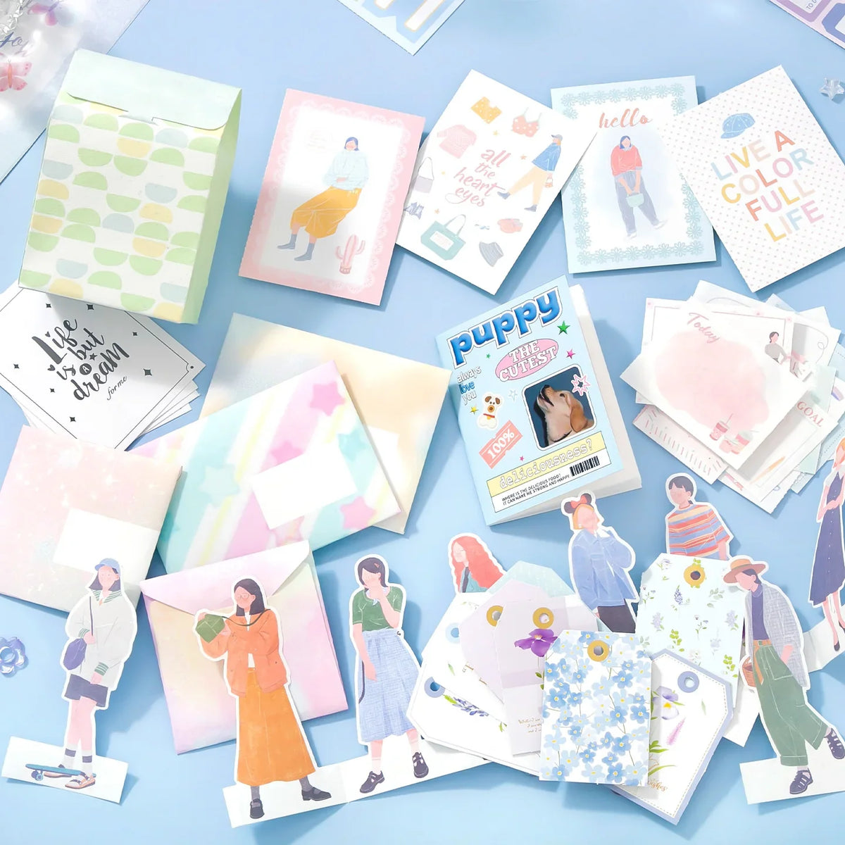Pink Cartoon Die Cut Sticker Book – 64 Sheets Cute Handmade Die Cut Sticker Book Qme