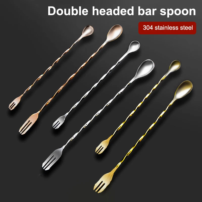 Stainless Steel Cocktail Muddler & Mixing Spoon Bar Set Cocktail Bar Tool Qst