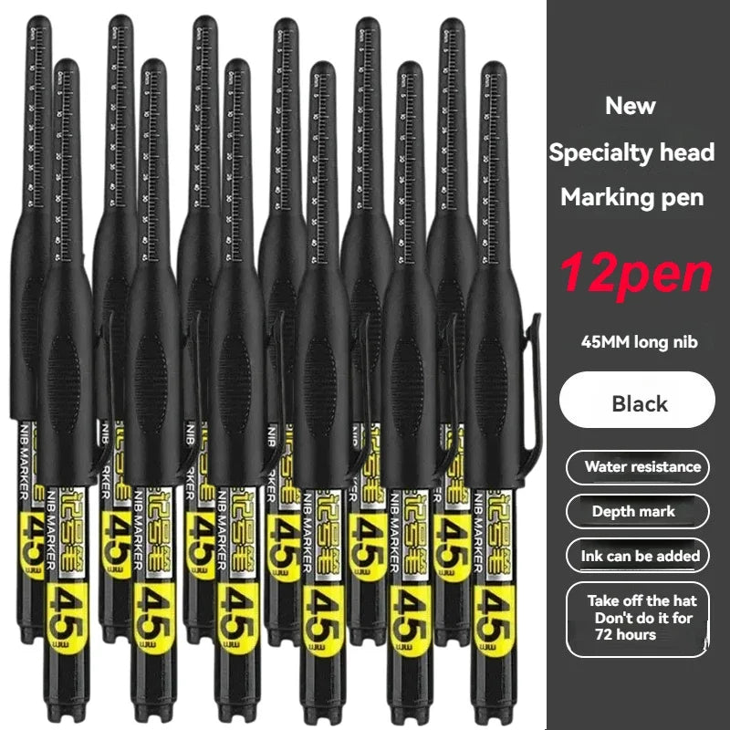 Waterproof Deep Hole Marker Pen – Tile & Carpentry | Qme Deep Hole Marker Pen Qme 12 pens black