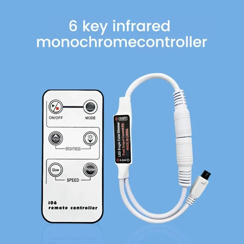 Mini IR Remote Dimmer for Single Color LED Strip DC5-24V LED Strip Dimmer Qme