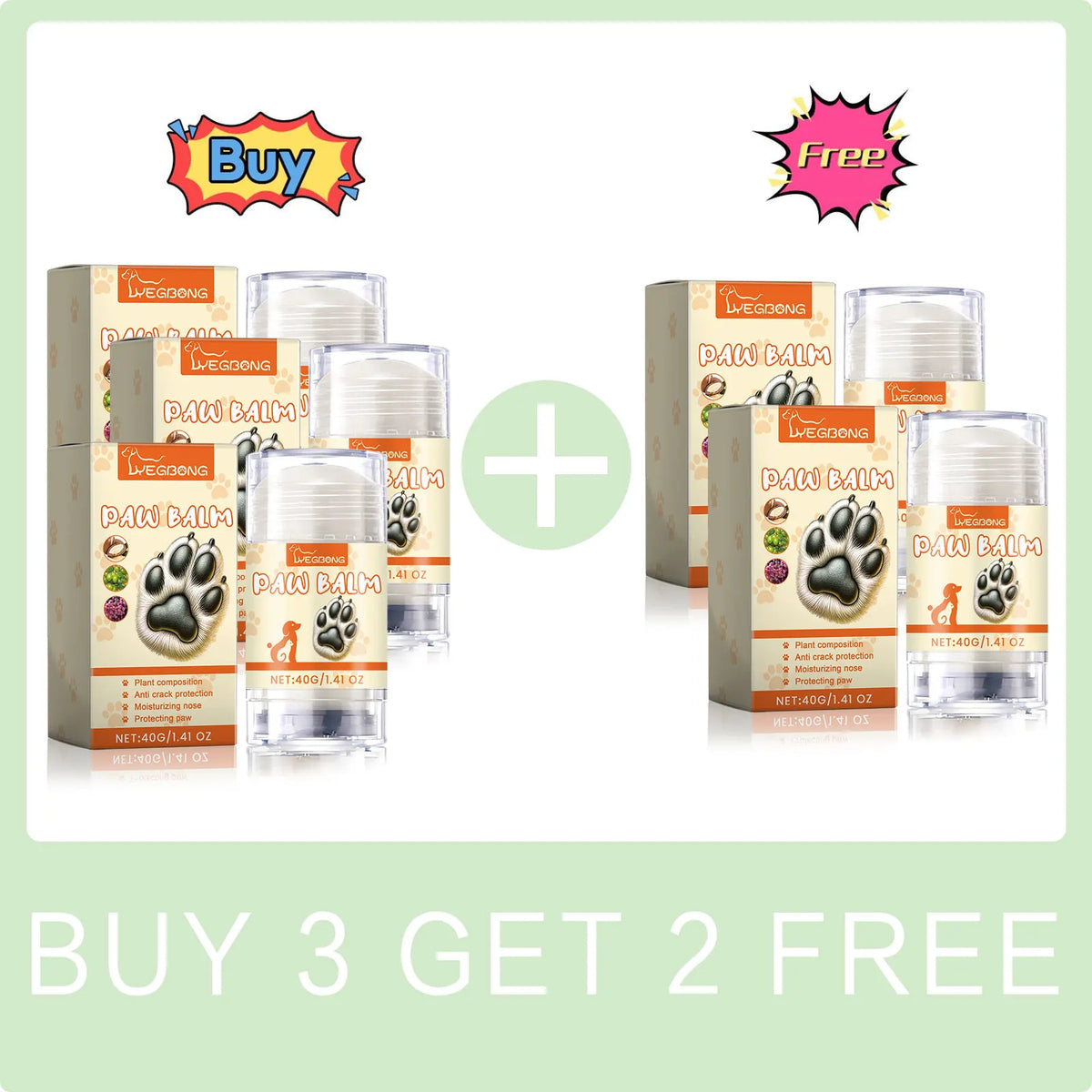 Pet Paw & Nose Balm – Moisturizing Protector for Cats & Dogs Pet Paw Balm Qme Buy 3 Get 2 Free