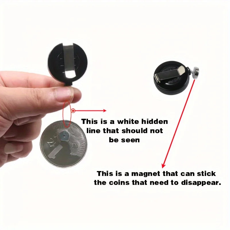 Coin Disappear Magic Trick Device – Funny Stage Comedy Prop Magic Trick Prop Qme