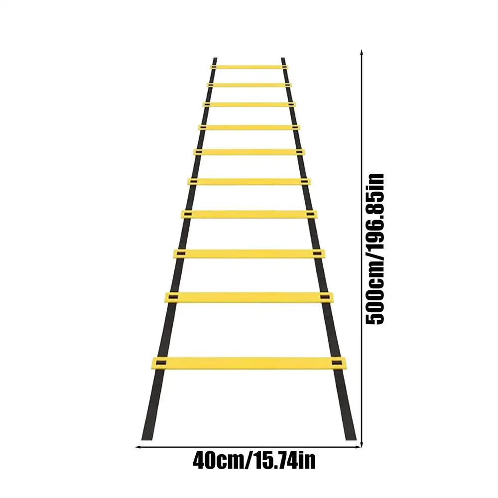 Soccer Agility Ladder Trainer with Storage Bag – 500cm Nylon Agility Ladder Trainer Qme as shown