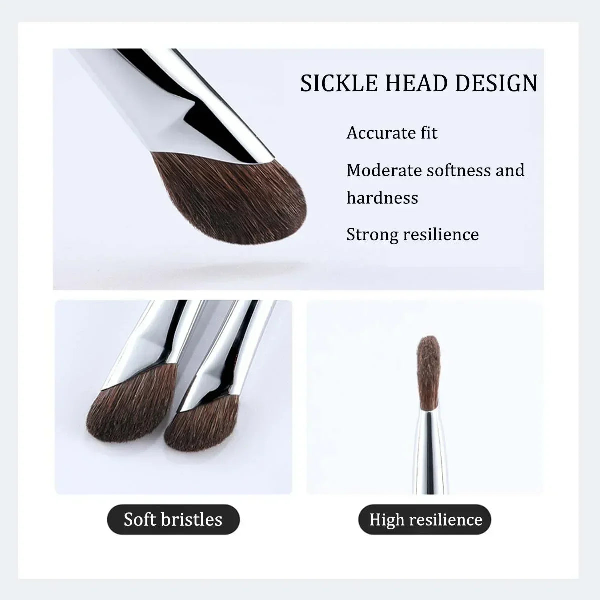 3D Contour Nose Shadow & Angled Eyeliner Brush | Travel Makeup Contour Brush Qme