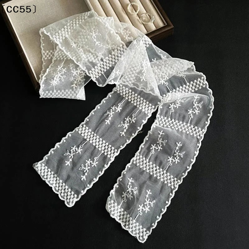 White Lace Mesh Embroidery Waist Belt for Women – Boho Style Lace Waist Belt Qst