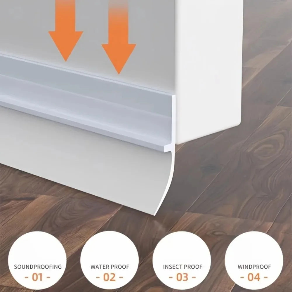 PVC Door Bottom Seal Strip Self-Adhesive Draft & Sound Guard Door Seal Strip Qme