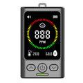 3-in-1 CO Detector | LCD Display, Temp & Humidity Monitor CO Detector Qme Black