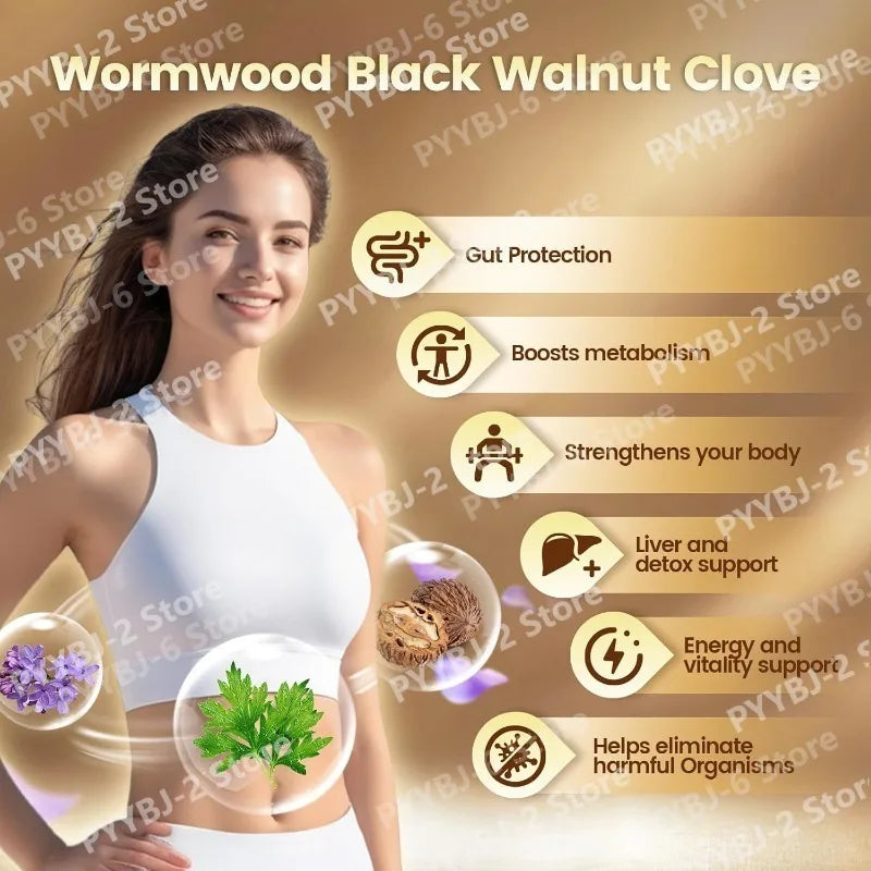 Wormwood Black Walnut Cloves 240 Softgels – 18-in-1 Herbal Blend Herbal Supplement Qst