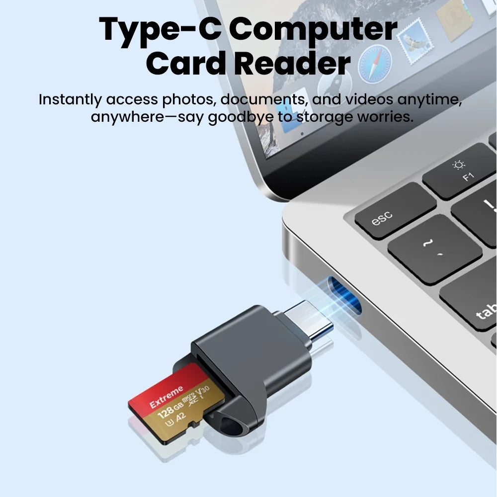USB 2.0 MicroSD Card Reader Adapter – 2TB Support, Plug & Play MicroSD Card Reader Qme