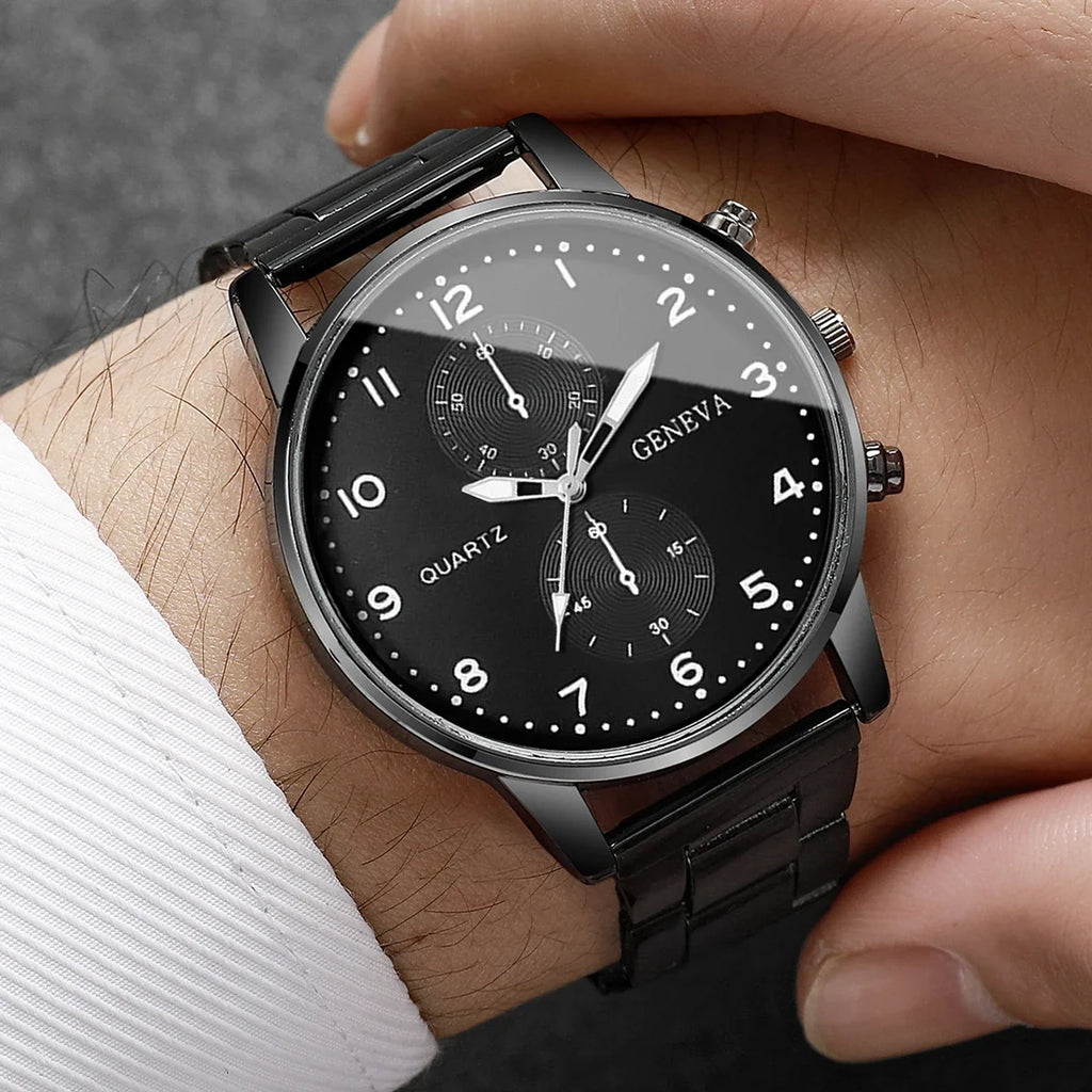 Minimalist Black Dial Digital Roman Numeral Men's Sports Watch Men's Sports Watch Qme