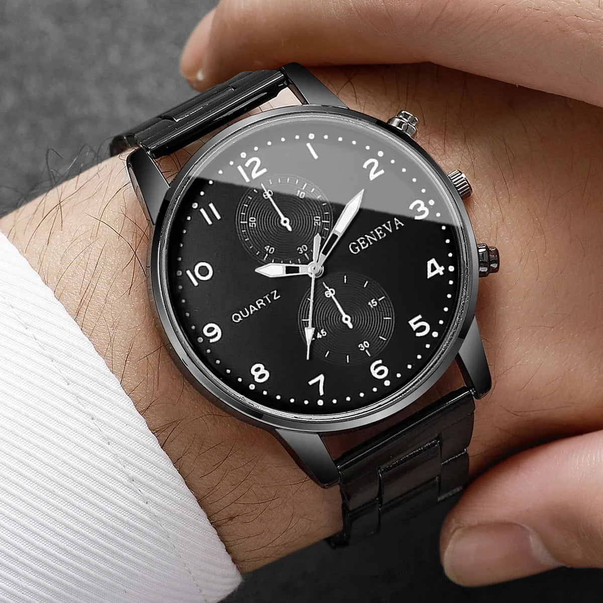 Minimalist Black Dial Digital Roman Numeral Men's Sports Watch Men's Sports Watch Qme