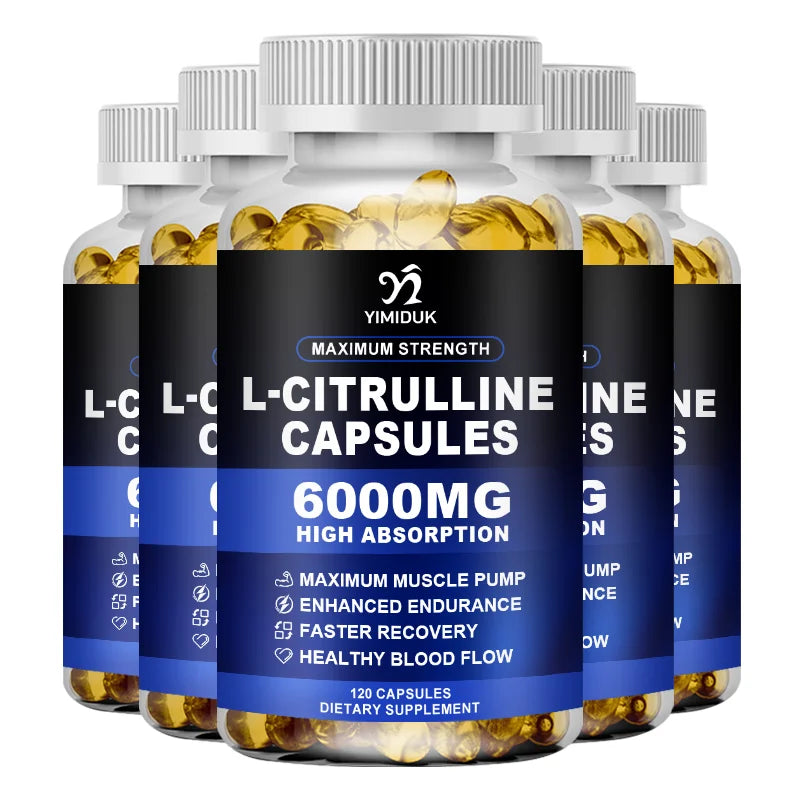 L-Citrulline 6000mg Capsules – Endurance & Muscle Support Sports Nutrition Supplement Qst 5BOX 120pcs Hot Sale
