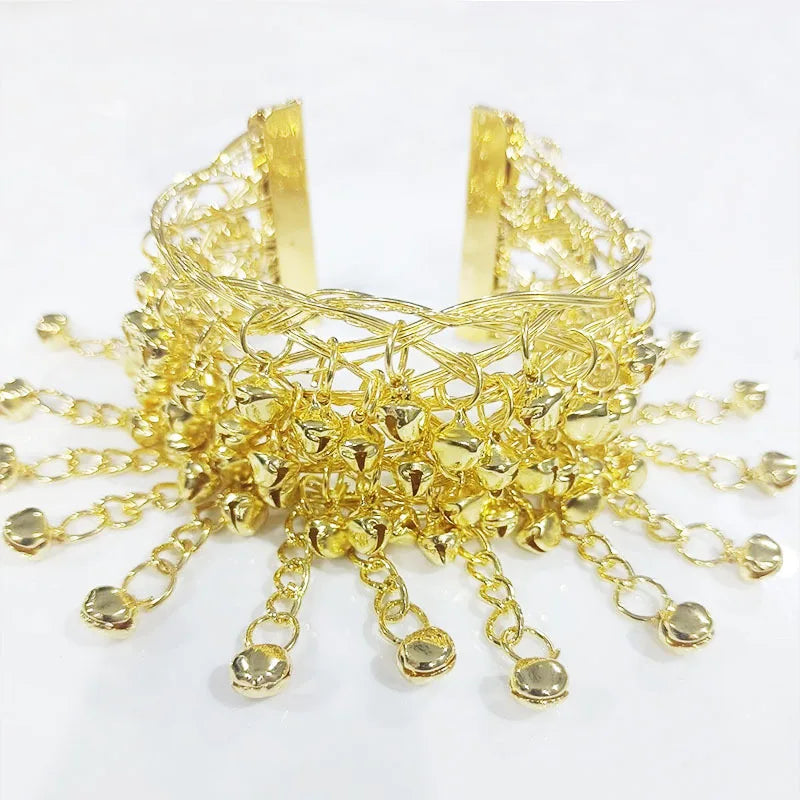 Ethnic Miao Open Bell Bracelet – Dance Performance Arm Cuff Ethnic Bell Bracelet Qme