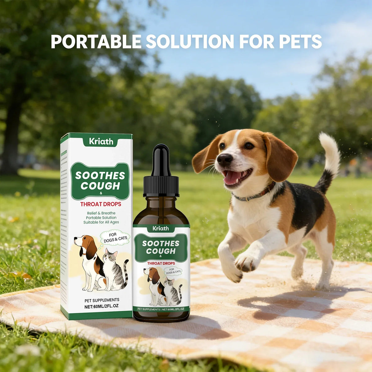 Herbal Throat Wellness Liquid for Pets – Nutritional Supplement Pet Herbal Supplement Qme