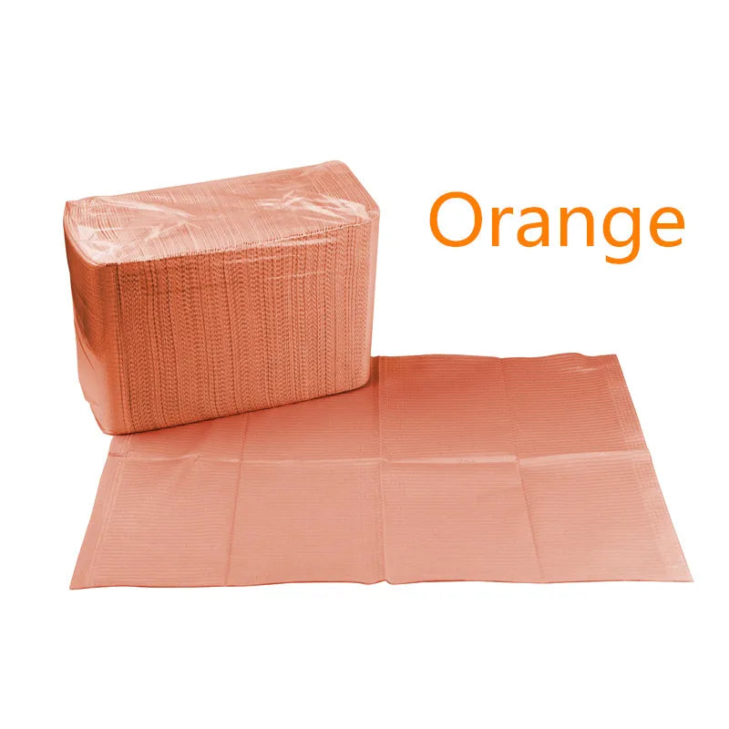 Disposable Eyelash & Tattoo Cleaning Pad Mats – 50 Pack Disposable Cleaning Mat Qme Orange 50PCS