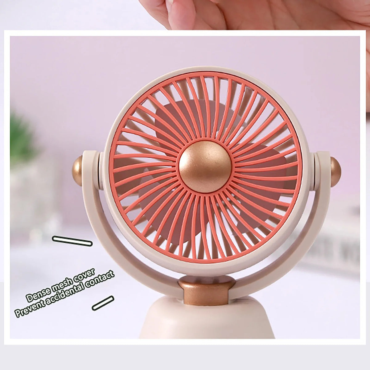 USB Rechargeable Quiet Mini Table Fan – Desk, Classroom & Office Portable Desk Fan Qme