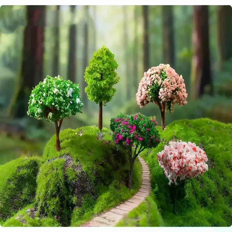 Mini Artificial Flower Trees | Fairy Garden & DIY Decor Artificial Mini Trees Qme