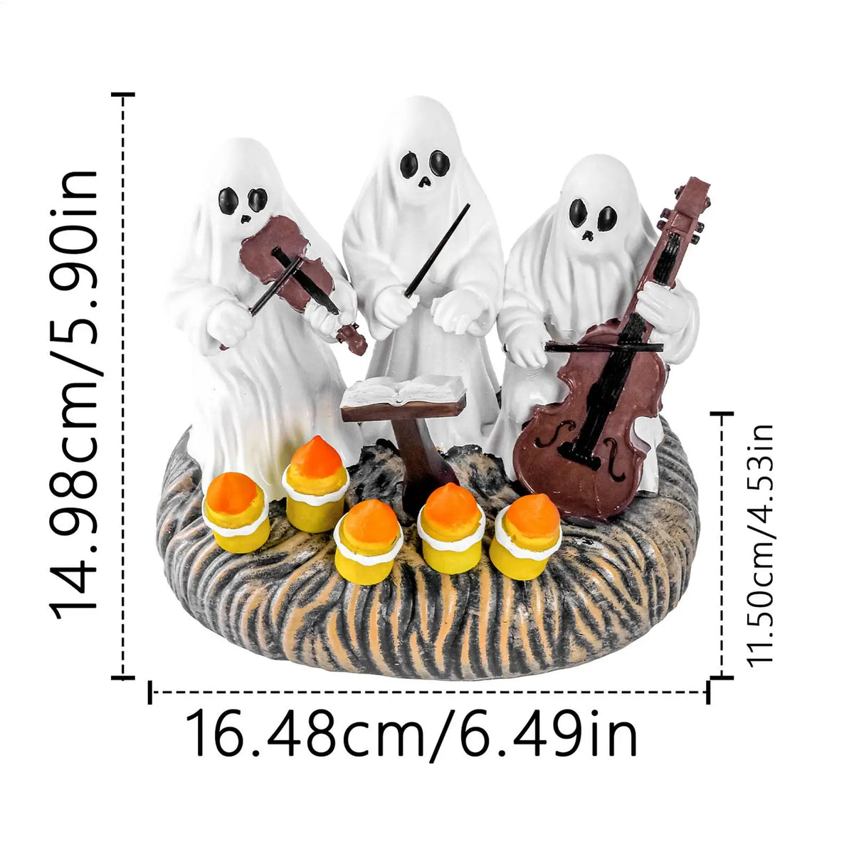 Halloween Ghost Statue Figurine – Spooky Resin Desk Decor Halloween Figurine Qme