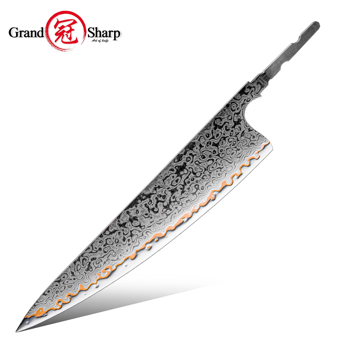 Grandsharp 55-Layer Damascus Steel DIY Knife Blades – 1–7 Pcs DIY Knife Blade Qst 207mm Blade