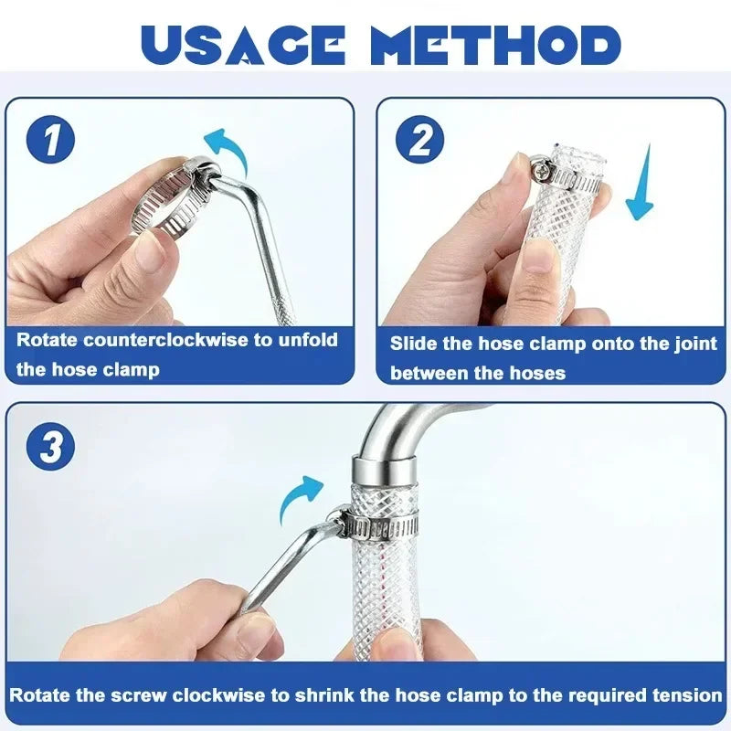 Stainless Steel Adjustable Screw Band Hose Clamps – 9 Sizes Hose Clamps Qme